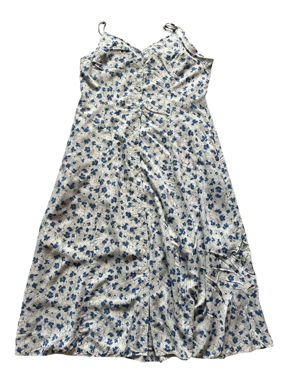 Uniqlo Cream and Blue Floral Slip Sun Dress